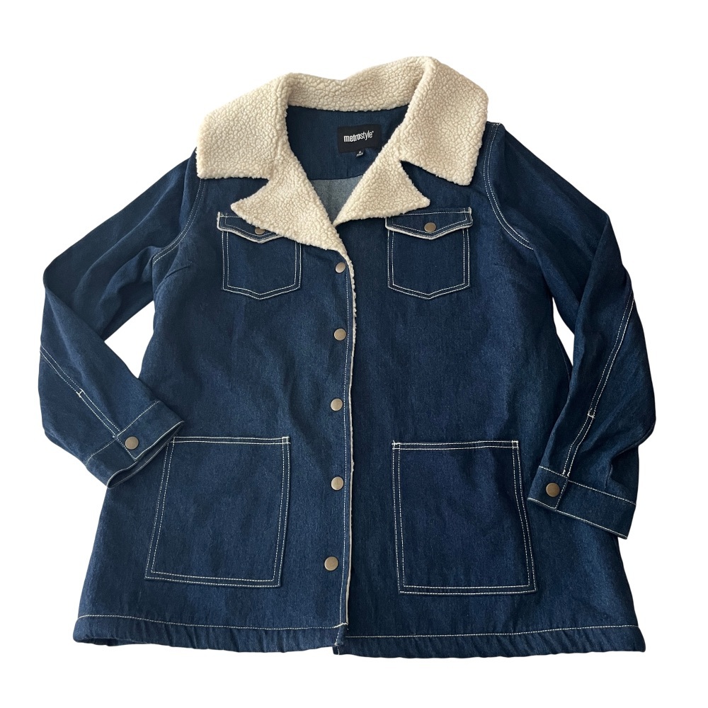 Metrostyle Sherpa Lined Denim Jacket